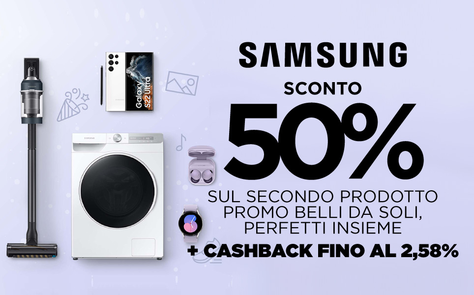 Sconto del 50% sul secondo prodotto Samsung